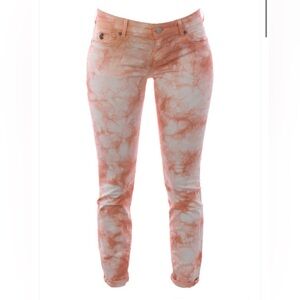 Maison Scotch La Parisienne Skinny Jeans 27/32 Coral Rock Tie Dye NWT $149